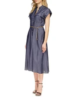 Denim-Inspired Midi-Dress