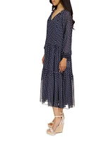 Polka-Dot Tiered Maxi Dress