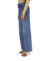 Pintuck Wide-Leg Jeans