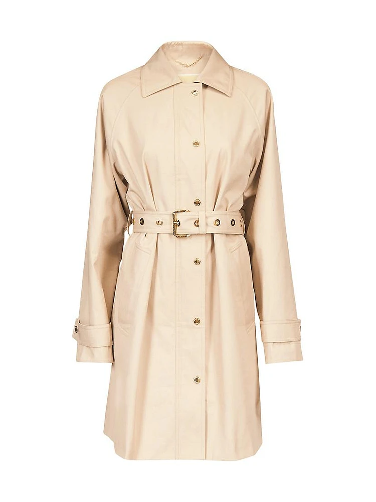 Grommet Belted Trench Coat