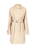 Grommet Belted Trench Coat