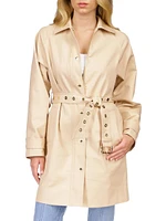 Grommet Belted Trench Coat