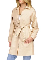 Grommet Belted Trench Coat