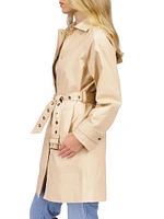 Grommet Belted Trench Coat