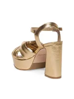 Veronika Metallic Leather Platform Sandals