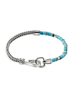 Heishi Sterling Silver & Turquoise Chain Bracelet