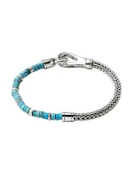 Heishi Sterling Silver & Turquoise Chain Bracelet