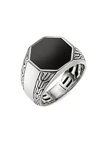 Sterling Silver & Black Onyx Signet Ring