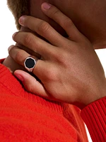 Sterling Silver & Black Onyx Signet Ring