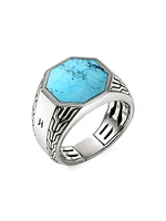 Sterling Silver & Turquoise Signet Ring