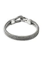 Sterling Silver Double Row Hook Clasp Bracelet