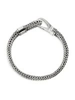 Sterling Silver Double Row Hook Clasp Bracelet