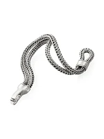 Sterling Silver Double Row Hook Clasp Bracelet