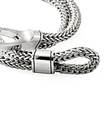 Sterling Silver Double Row Hook Clasp Bracelet