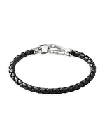 Braided Leather & Sterling Silver Cord Bracelet