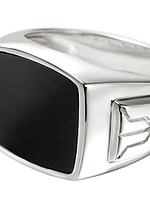 Sterling Silver & Black Onyx Signet Ring