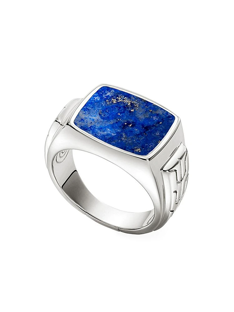 Sterling Silver & Lapis Lazuli Signet Ring