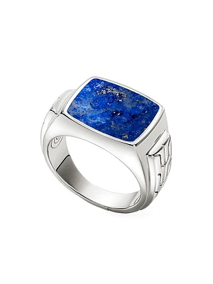 Sterling Silver & Lapis Lazuli Signet Ring