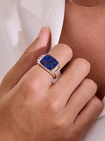 Sterling Silver & Lapis Lazuli Signet Ring