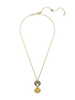 Idyllia Goldtone, Crystal & Imitation Pearl Clamshell Locket Pendant Necklace