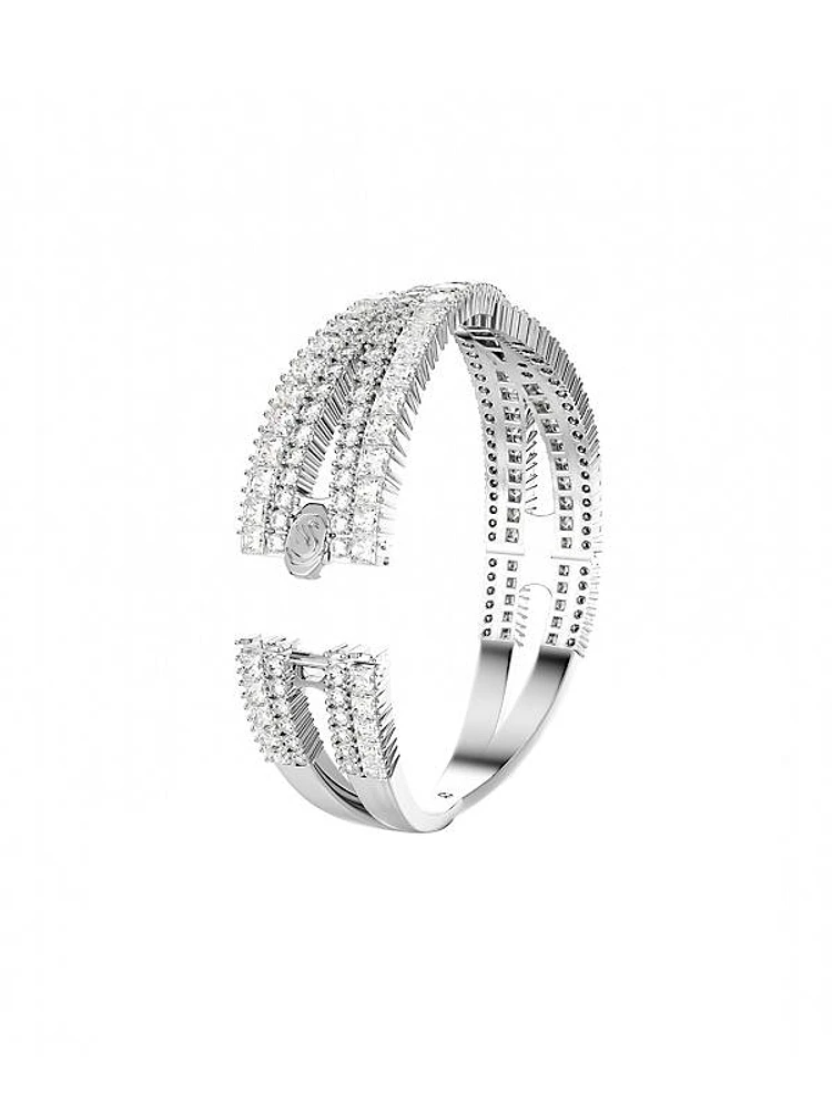 Hyperbola Rhodium-Plated & Swarovski Crystal Cuff