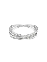 Hyperbola Rhodium-Plated & Swarovski Crystal Cuff