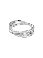 Hyperbola Rhodium-Plated & Swarovski Crystal Cuff