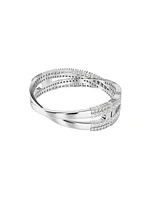 Hyperbola Rhodium-Plated & Swarovski Crystal Cuff