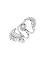 Idyllia Crystal Three-Piece Shell Ring