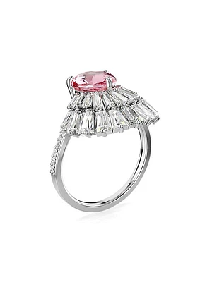 Idyllia Rhodium-Plated & Crystal Cocktail Ring