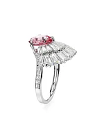 Idyllia Rhodium-Plated & Crystal Cocktail Ring