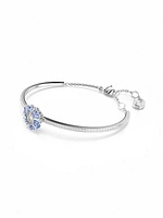 Idyllia Rhodium-Plated & Swarovski Crystal Flower Bangle