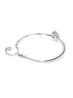 Idyllia Rhodium-Plated & Swarovski Crystal Flower Bangle