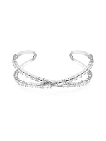 Hyperbola Rhodium-Plated & Swarovski Crystal Cuff