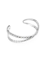 Hyperbola Rhodium-Plated & Swarovski Crystal Cuff