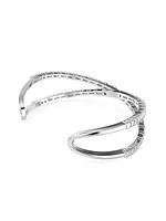 Hyperbola Rhodium-Plated & Swarovski Crystal Cuff