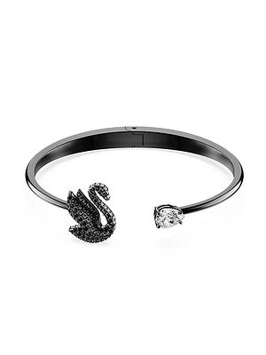 Swan Ruthenium-Plated & Swarovski Crystal Cuff