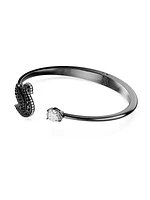 Swan Ruthenium-Plated & Swarovski Crystal Cuff