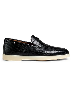 Embossed Leather Loafers