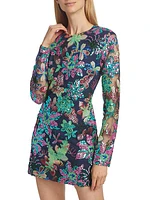 Cassidy Floral Sequined Minidress