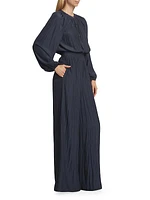 Lea Crinkled Wide-Leg Jumpsuit