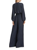 Lea Crinkled Wide-Leg Jumpsuit