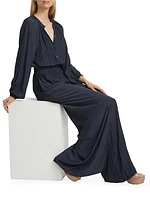 Lea Crinkled Wide-Leg Jumpsuit