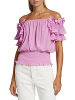 Braelynn Off-The-Shoulder Appliqué Top