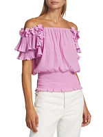 Braelynn Off-The-Shoulder Appliqué Top