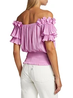 Braelynn Off-The-Shoulder Appliqué Top