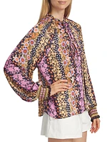 Demi Floral Balloon-Sleeve Top