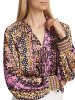 Demi Floral Balloon-Sleeve Top