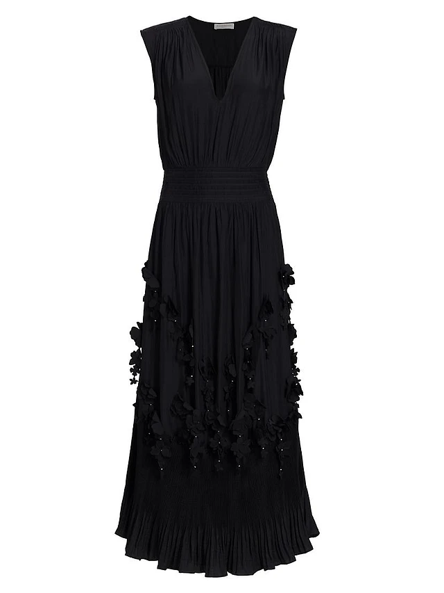 Ramy Brook Jacqueline Floral-Appliqu Midi-Dress | The Summit