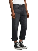 Distressed Five-Pocket Jeans